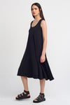 Black Sleeveless Casual Fit Jersey Dress-Y234014085