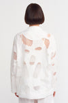Off-White Embroidered Linen Blazer Jacket With Laser Cut Window-Y235015009