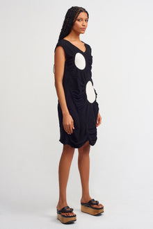  Black-Natur Circle Pattern Short Knitwear Dress-Y234014050